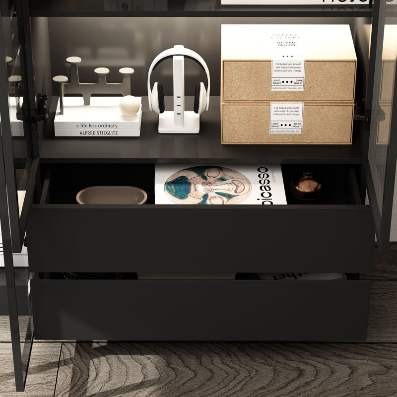 Hokku Designs 78.7'' H x 110 '' W Black Combination Bookcase